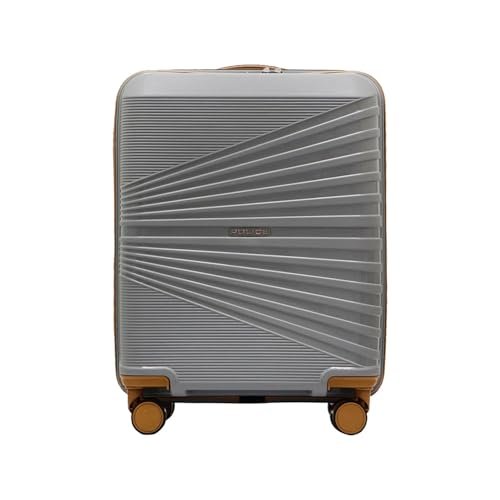 Police Origine Cabin Trolley | 65L Capacity TSA Lock 8 Smooth 360° Spinner Wheels Telescopic Handle PP Hard Shell | Lightweight 20″ Cabin Luggage for Travel & Weekend Trips (Beige/TAN) (Grey/Tan)