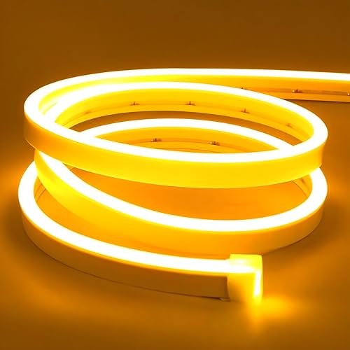 HEADLY 5-Metre Yellow Neon Light Strip with 600 LEDs and 12V Adapter – Ideal for Wall Decorations,Parties Celebrations,Bars and Custom Neon Displays (Pack of 1)
