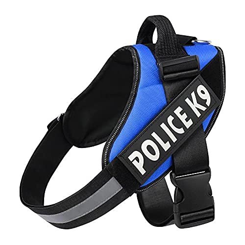 Petshop7 Dog K9 Police Harness Dog Vest with Hook and Loop Straps and Handle and Adjustable (Xtra Large, Light Blue)