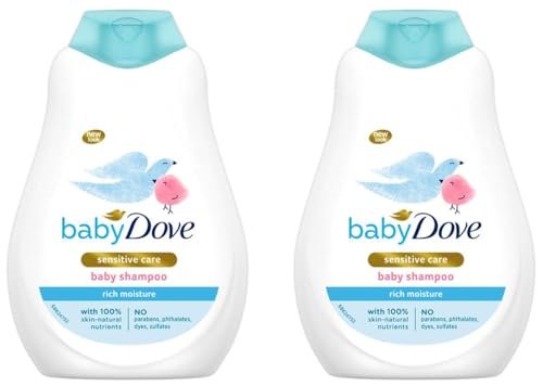 Baby Dove Shampoo 400 ml, Mild No Tears Rich Moisture Baby Shampoo for kids, Gentle Care for Baby’s Soft Hair – No Sulphates No Paraben shampoo (Pack of 2)