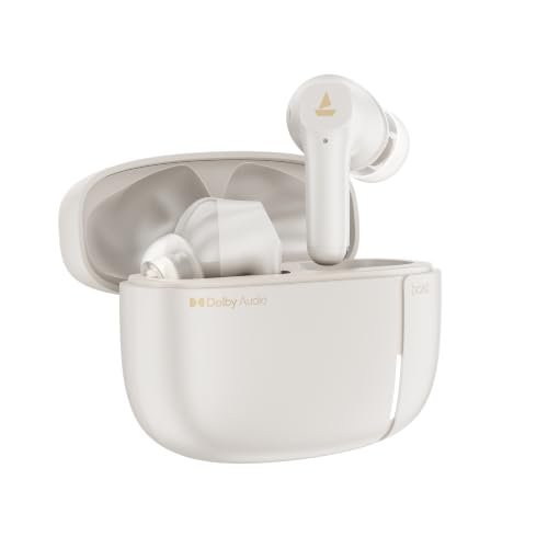 boAt 2026 Launch Airdopes Prime 800D, Surround Sound by Dolby Audio, 45H Battery, Quad Mic AI-ENx™, 11mm Drivers, ASAP™ Charge,App Support Wireless Bluetooth TWS Earbuds with mic(Swedish White)
