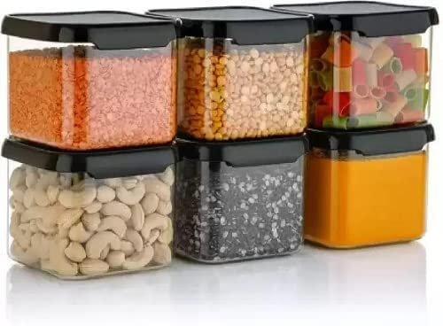 Nestland Airtight Kitchen Food Storage Containers Set of 3-550 MLfor Storage Pulses, Cereals, Grains, Dry Fruits, Pantry Organization and More, Food Grade, BPA Free, Stackable, Transparent