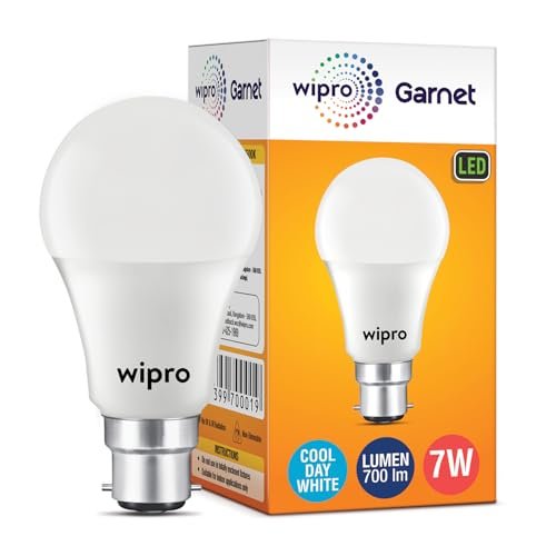 wipro Garnet N70001 B22 7-Watt Led Bulb (Cool Day Light)