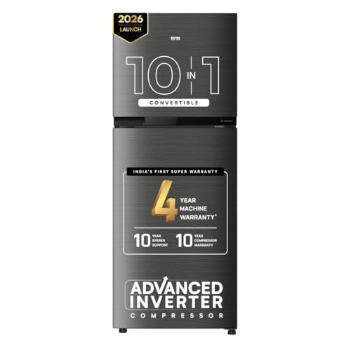 IFB 241L 2 Star 10-in-1 Convertible, Advanced Inverter Frost-Free Double Door Refrigerator with 30 Hrs Cooling Retention, Turbo Freeze & 4 Year Super Warranty (2026, IFBFF-291BYOSET, Onyx Grey)