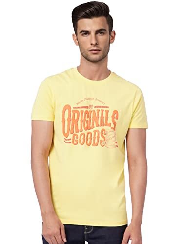 JACK & JONES Men’s Slim T-Shirt (12221514- Goldfinch L)