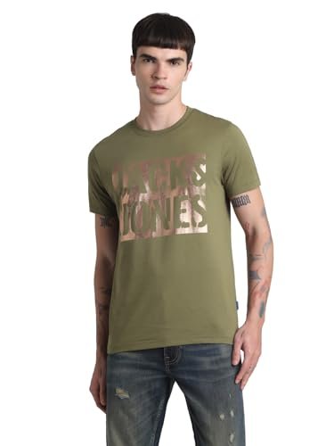 Jack & Jones Mens Green Slim Fit T-Shirt