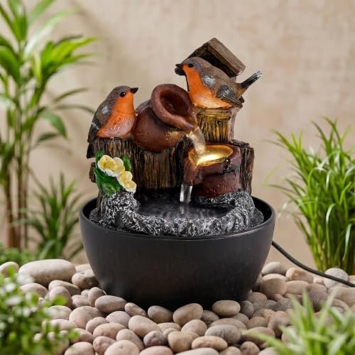 Home Centre Corsica Alpine Polyresin Mini Birds Water Fountain – 14×19.5cm