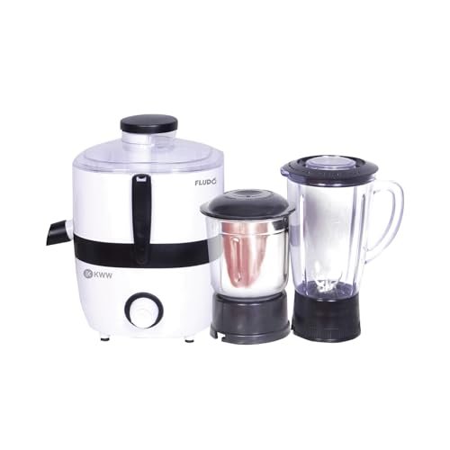 KWW Fludo 550 Watt Juicer Mixer Grinder with 2 Jars | Food Grade Shock Proof Body | Multipurpose Blade | 3 Speed Control | ISI Approved | 2 Year Product Warranty | 5 Year Motor Warranty