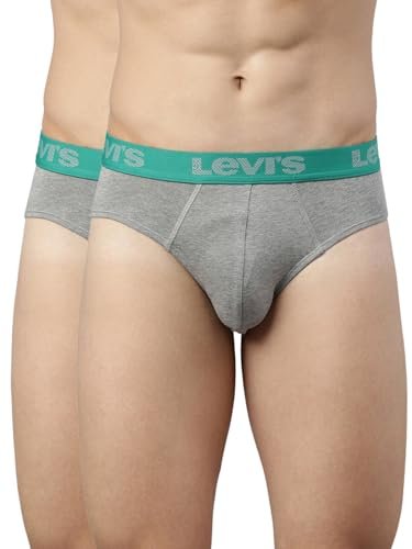 Levis 066 Active Brief for Men with Contoured Double Pouch, Tag Free Comfort & Smartskin Technology (Pack of 2)