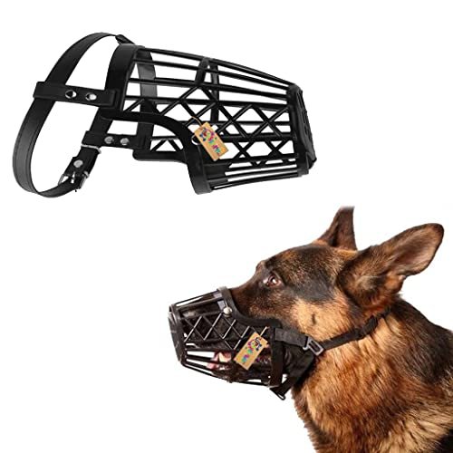 Western Era Adjustable Strap Muzzle Cum Basket Cage Cum Pet Safety Collar Cum Mouth Cover for Dog/Puppy. (Black) (X-Small)