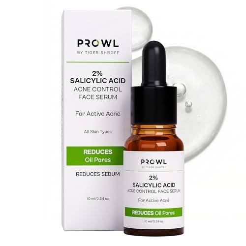 PROWL by Tiger Shroff 2% Salicylic Acid Face Serum for Oily & Acne Prone Skin | Reduces Dark Spots, Pigmentation & Controls Oil for Men | Exfoliating Serum for All Combination Skin | 10ml