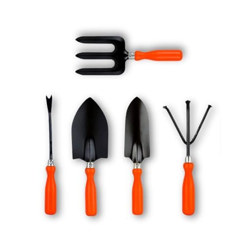NAYRA 6-Piece Garden Tools Kit – Weeder, Trowels, Hand Fork, Cultivator, Gardening Accessories (Garden Tool Kit + Trowel)