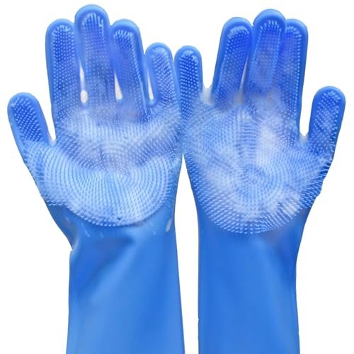 Wegopro Pet Hair Remover Grooming Gloves – Silicone Deshedding Massage Gloves for Dogs & Cats | Gentle Fur Removal, Bathing & Cleaning Mitt | Reusable | 1 Pair