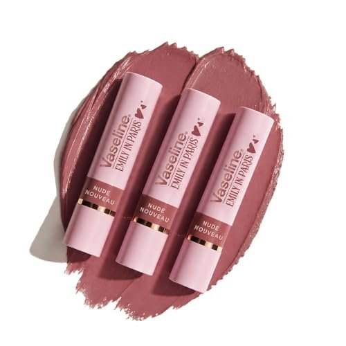 Vaseline Nude Nouveau Emily in Paris Limited Edition Nude Tinted Lip Balm Stick 3g (Pack of 3)