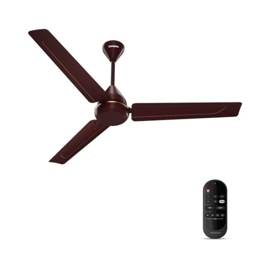 Crompton Energion Hyperboost 1200mm BLDC Ceiling Fan | Point Anywhere Remote Control | BEE 5 Star Rated Energy Efficient | Superior Air Delivery | 2 Year Brand Warranty | Lustre Brown