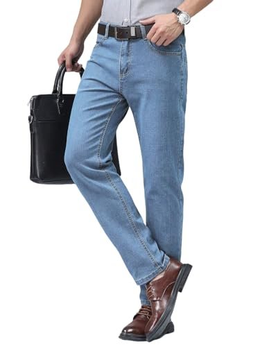URBAN POCKETS Jeans for Men | Denim Pants with Straight Fit & Formal Look (Regular-L.Blue-U09-34)