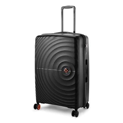 Nasher Miles Polypropylene Spinner Seattle Hard-Sided Check-in Luggage 28 inch | 75cm | 8 Wheels Large Trolley Bag for Travel | Suitcase (Black)