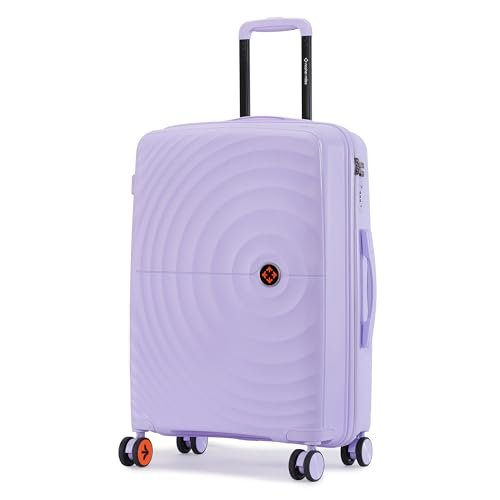 Nasher Miles Polypropylene Spinner Seattle Hard-Sided Check-in Luggage 24 inch | 65cm | 8 Wheels Medium Trolley Bag for Travel | Suitcase (Pastel Purple)
