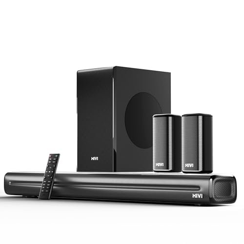 Mivi Fort Hip-Hop 6000 Home Theatre, 600 Watts Soundbar with Cinematic Sound, 5.1 Channel, Multiple EQ & Input Modes, BT v5.3, Remote Accessibility, Made in India Sound bar for TV