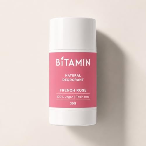 Bitamin Natural Underarm Deodorant Roll On for Men & Women | 5% Vitamin C & E | Anti Pigmentation Odour Control | Natural Deodorant | No Aluminium, Alcohol, Parabens | French Rose -30g | Pack of 1