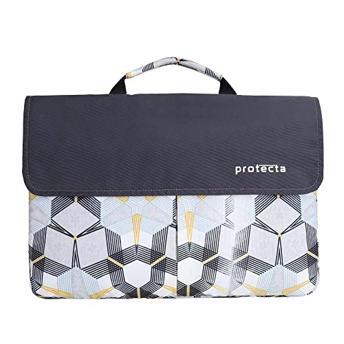 Protecta Charlie 14.1 Inch Stylish Laptop Bag for Women & Men, Ideal as Office Hand Bag or as Sling Bag Soft Velvety Interiors & Water Repellent Outer Fabric – (Compass Print)