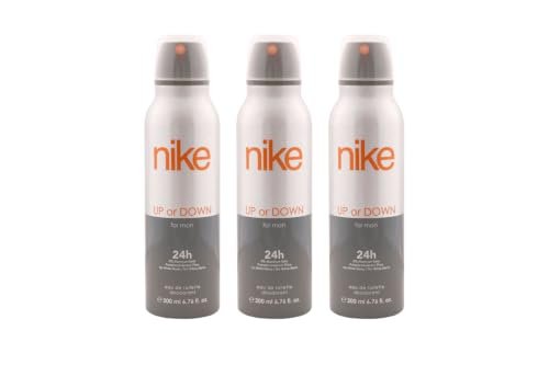 Nike Up Or Down Deodorant Body Spray for Men, Long-Lasting Freshness & Odour Protection, Sporty Masculine Fragrance, 200ml Each (Pack of 3)