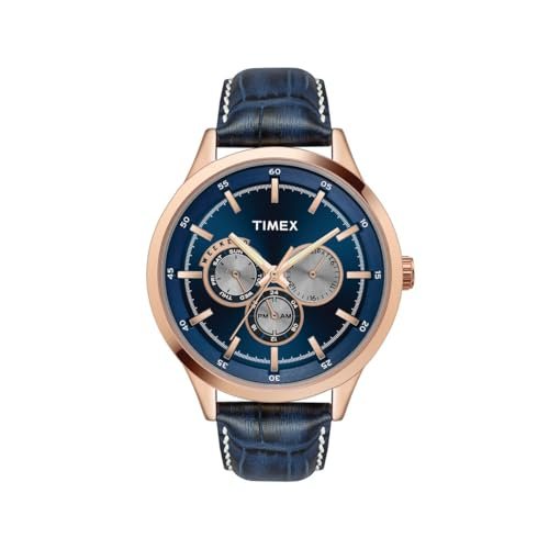 TIMEX Round 43mm Blue Dial Analog Men Watch – TW000T310