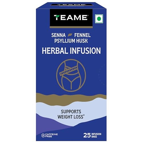 TE-A-ME Senna Fennel Psyllium Husk Herbal Infusion, 25 Bags | Supports Weight Management