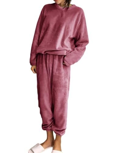 KOTTY Women’s Fleece Co-Ord Set for Stylish Winter Look (Pink,S)-KTYWINTERSET175S
