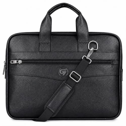 G-7 Leather House PU Leather Laptop Bag | Structured Office Messenger Briefcase with Adjustable Shoulder Strap | Executive Laptop Bag for Office & Travel