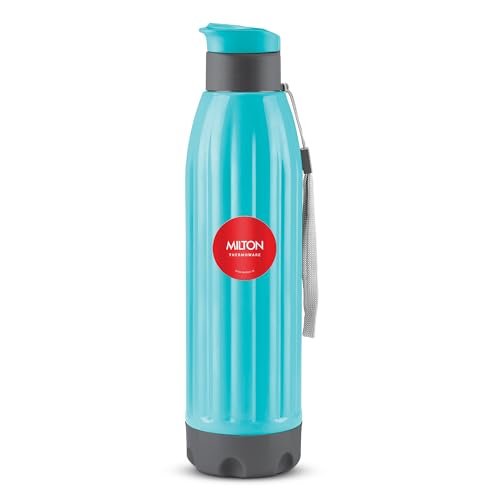 Milton Kool Windsor 900 Thermoware I Cold PU Insulated Water Bottle 700 ml, Leak Proof Flip Top Lid I for Office, Gym, School I Cyan Blue