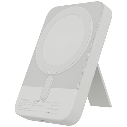 Zebronics 10000mAh MagSecure Compatible Powerbank, 15W Wireless Charging, 22.5W Rapid Charging, Type-C PD Input & Output, Built-in Stand, LED Indicator, Multi-Protection (EnergiSafe 10R5, White)