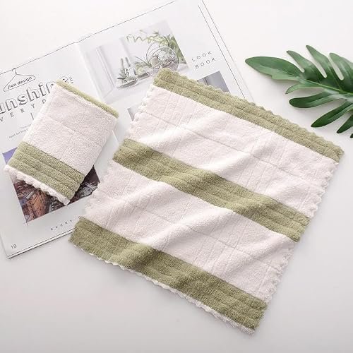 Cortina Eco-Friendly Microfiber Face Towel | Ultra Soft, Absorbent, Quick Dry Towels for Facewash, Gym, Sports, Travel | 25 x 25 Cm | Pack of 6 – Light Green