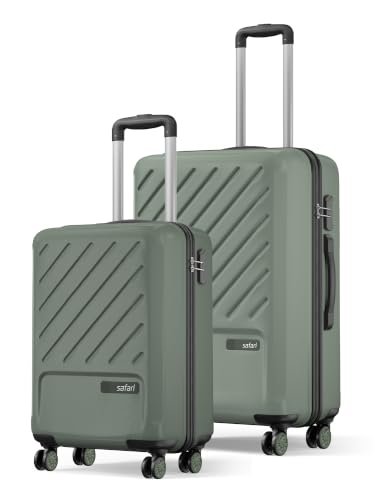 Safari Symphony Set of 2 Trolley Bag Hard Case Polypropylene, 8 Spinner Wheels, 360 Degree Wheeling Carry on Luggage, Travel Bag, Suitcase for Travel, Trolley Bags for Travel, Thyme Green