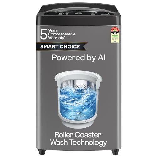 Godrej Smart Choice 7 Kg 5 Star, 5 Years Comprehensive Warranty, AI Tech, Fills Tub At ~0 Water Pressure, Fully-Automatic Top Load Washing Machine (WTEON ALP 70 5.0 FDUN GPGR, Graphite Grey)