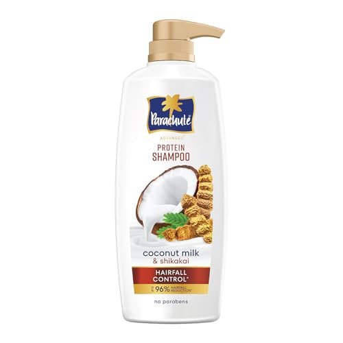 Parachute Advansed Protein Shampoo with Coconut Milk & Shikakai | Up to 96% Hair Fall Reduction & up to 23X Hair Fall Control | Protein Lock Technology | Paraben free | For Men & Women | 650ml