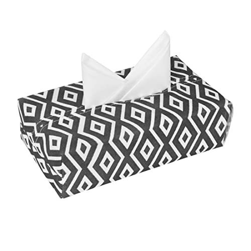 PrettyKrafts Tissue Paper Box Cover Rectangular Shape Napkin Holder use for car,Home and Office, (Single), Diamond Black