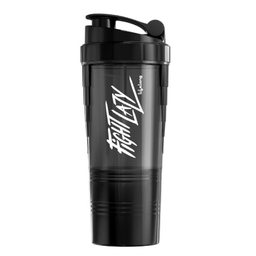 Lifelong Protein Shaker Bottle for Gym | 500 ml Bottle| 2 Storage Compartments for Pre Workout & Supplements| Steel Whisk| Leakproof | BPA-Free Shaker For Gym | Sipper Water Bottle for Adults (Black)