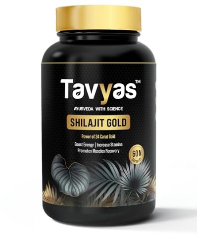 TAVYAS Pure Original Himalayan Shilajit/Shilajeet Resin 60 Capsule| Serving | For Energy, Endurance & Vitality| 100% Ayurvedic