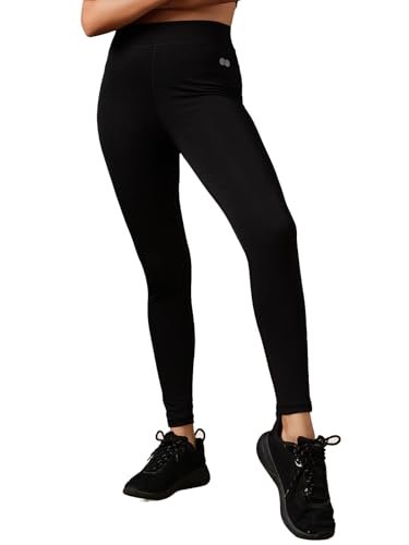 Clovia Women’s Snug-Fit High-Rise Active Tights (AB0042E13_Black_S)