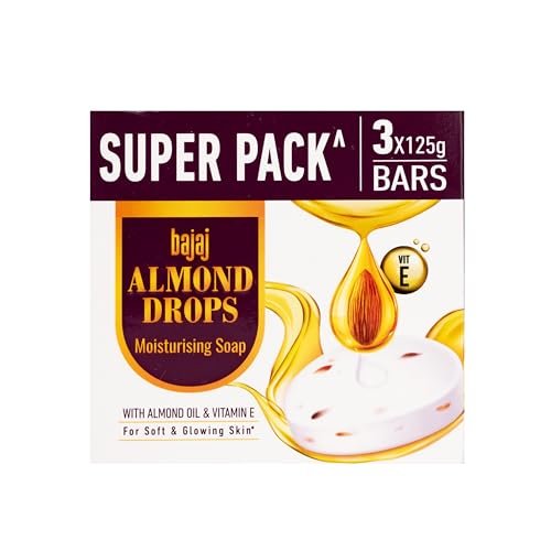Bajaj Almond Drops Moisturising Soap, 125 gm (Pack of 3)