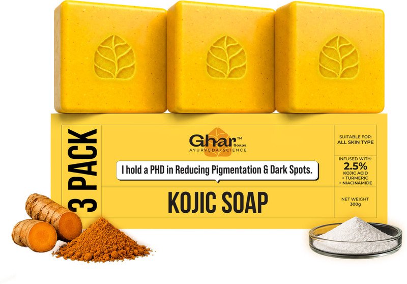Ghar Soaps Kojic Acid Soap | For pigmentation and dark spots reduction(3 x 100 g)