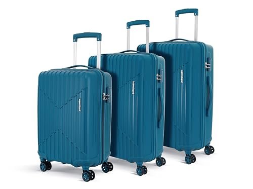 KAMILIANT by American Tourister Savvy | Trolley Bag Set of 3 (55+70+80 cms) for Travel| Hard Case Polypropylene (PP) Suitcase | 360° 8-Wheel Luggage Trolley | Combination Lock | Deep Ocean
