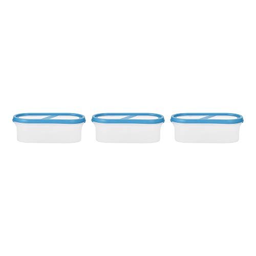 SimpArte 360° AirTight Kitchen Storage Container Set for Rice|Dal|Atta|Flour|Cereals|Pulses|Snacks, Stackable|BPA Free|Modular Design|Set of 3 (525 ml), Sky Blue