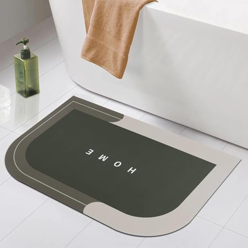 MollisHomes Rubber Bath Mat 4 MM, Anti-Skid Water Soaking Bathroom Rug Door,Floor mat, Soft Quick Dry Water Absorbent Mat for Home Office 40x60cm – Grey