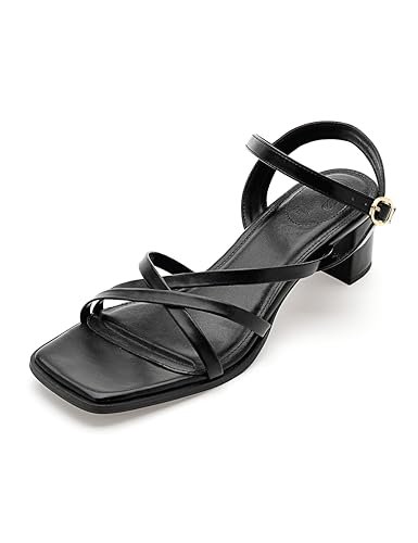 Symbol Premium Women’s Open Toe Black Block Heeled Sandals_3 UK (AZ-SPW-FTW-SN02)