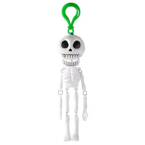 JASCIA Halloween Skeleton Keychain with Hanging Skull Figure and Clip, Spooky Bag Charm for Backpack, School Bag, Party Favour and Halloween Decor