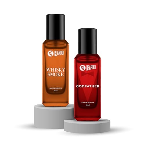 Beardo Godfather & Whiskey Smoke Masculine Fragrance Combo (20ml x 2) | Strong, Long-Lasting Perfume Set | Premium Gift for Men | Long Lasting Fragrance | Gift for Men | Gift for Friend
