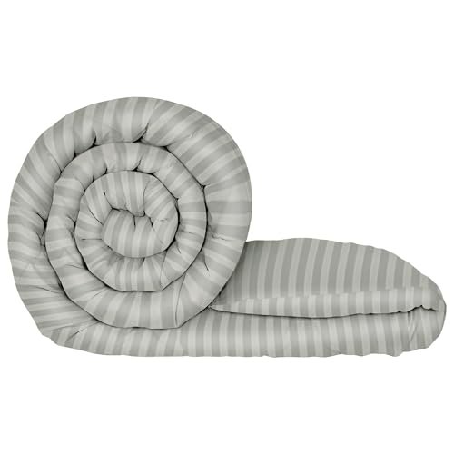 MollisHomes Single Bed Comforter 180 GSM Reversible Microfiber | Comforter Single | AC Comforter Single Bed | Lightweight All Season Comforter | Blanket Single Size – Light Grey