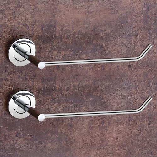 Plantex Towel Holder for Bathroom/Stainless Steel Napkin Ring/Towel Hanger for Wash Basin/Bathroom Accessories – Pack of 2 (Chrome)